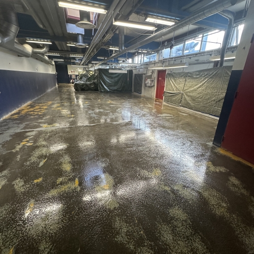 Før epoxy gulv er lagt – gulv klar til epoxy behandling i Vejle